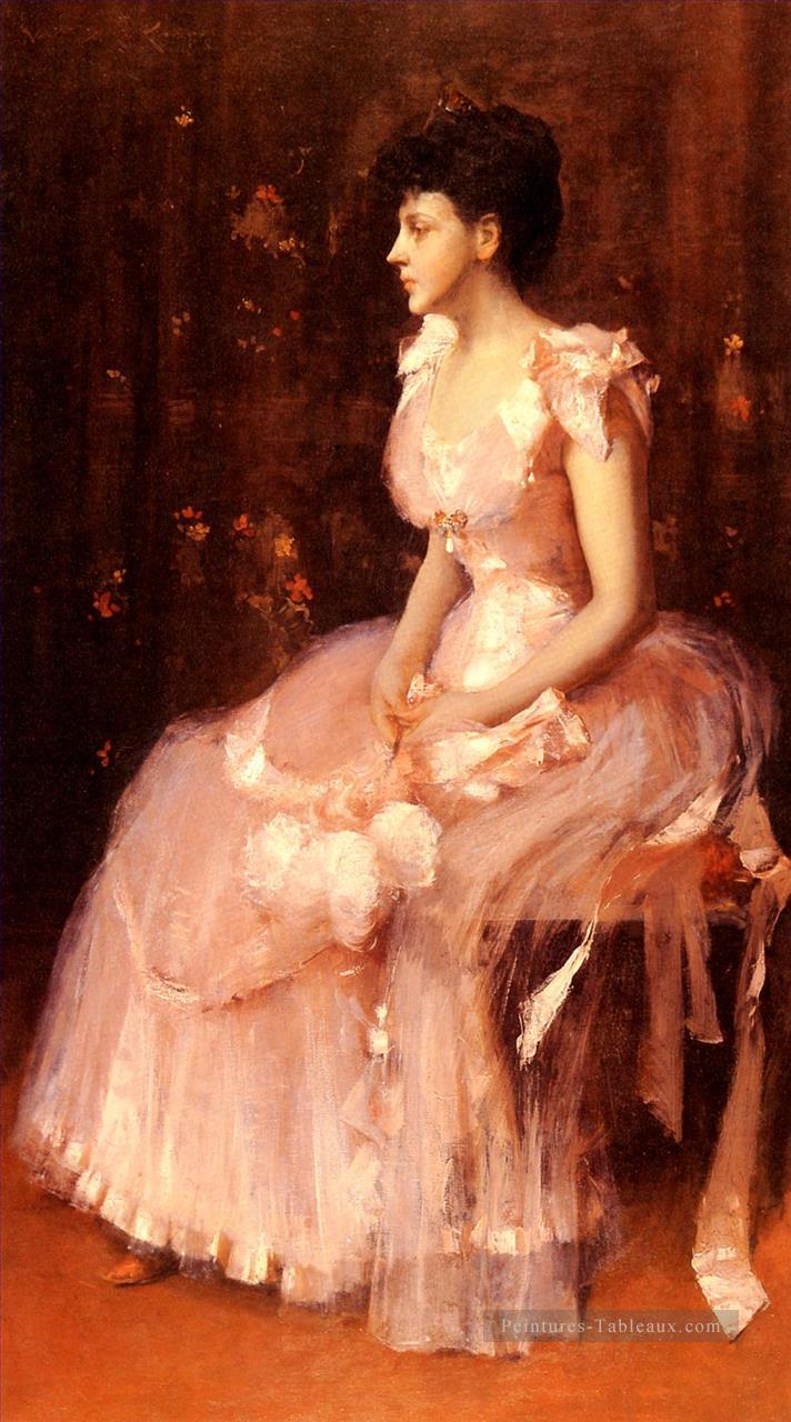 Portrait d’une dame en rose William Merritt Chase Peintures à l'huile